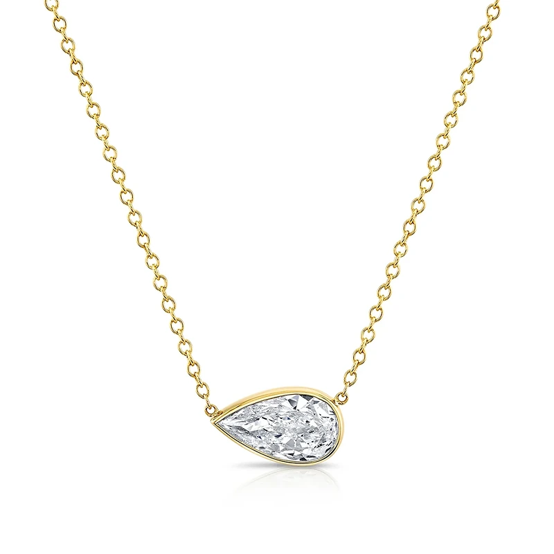Pendant with a pear-shaped stone on a chain